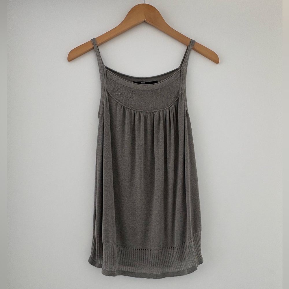 Hugo Boss Gathered Blouson Tank | 70 Viscose/30 Silk | Size S | Made in Italy